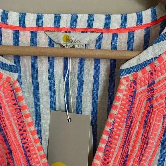 Boden Yasmin Embroidered Linen Tunic Size 18L - Picture 10 of 11